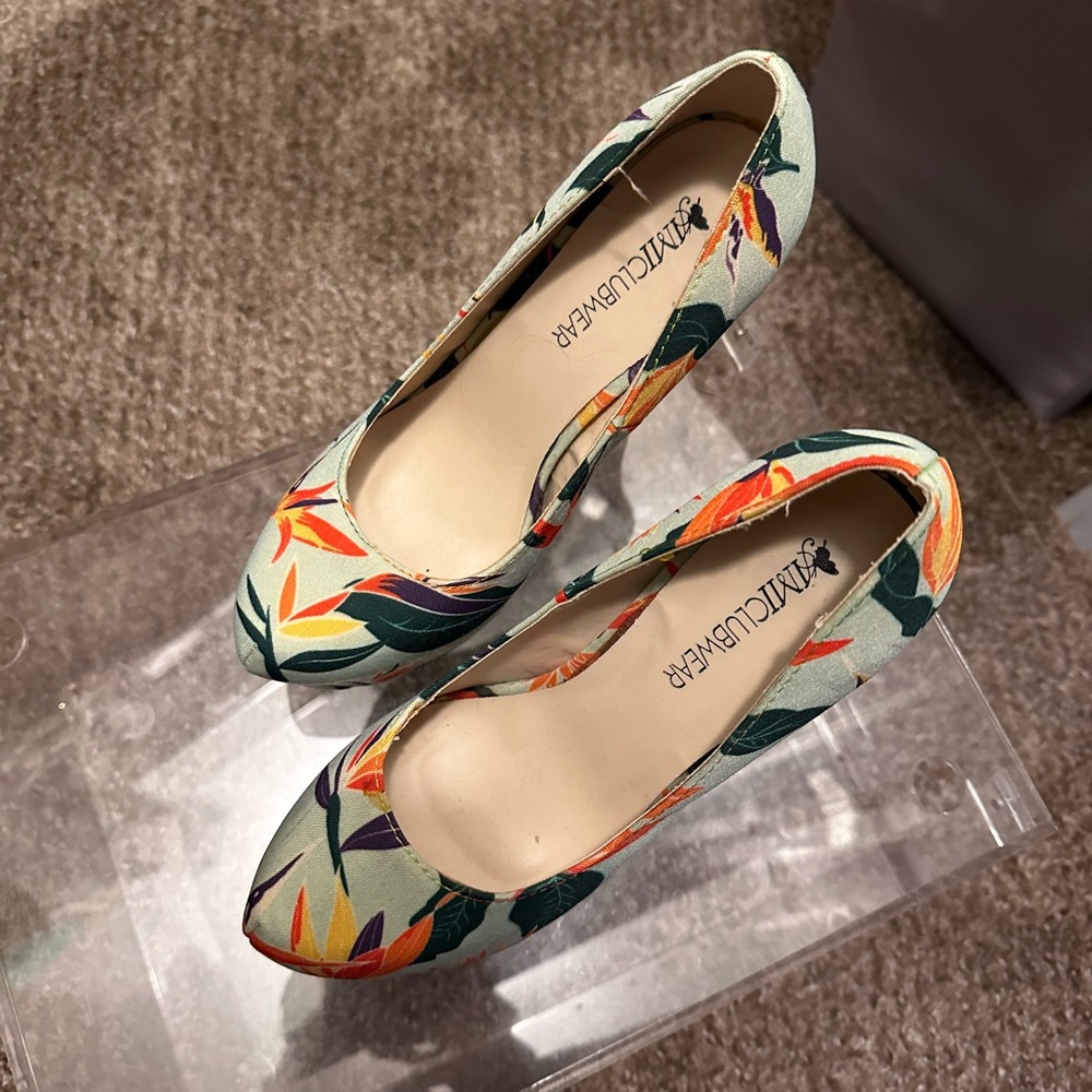 AMI Clubwear Tropical Print High Heels